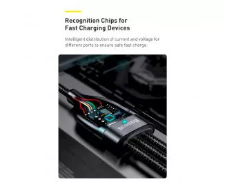 Кабель USB + USB Type-C > USB Type-C + Lightning + microUSB Baseus Flash Series Ⅱ Two-for-three Charging Cable 100W 1.2 m (CASS030103) Blue