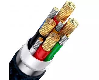 Кабель USB + USB Type-C > USB Type-C + Lightning + microUSB Baseus Flash Series Ⅱ Two-for-three Charging Cable 100W 1.2 m (CASS030103) Blue