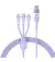 Кабель USB + USB Type-C > USB Type-C + Lightning + microUSB Baseus Flash Series Ⅱ Two-for-three Charging Cable 100W 1.2 m (CASS030103) Purple