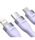 Кабель USB + USB Type-C > USB Type-C + Lightning + microUSB Baseus Flash Series Ⅱ Two-for-three Charging Cable 100W 1.2 m (CASS030103) Purple