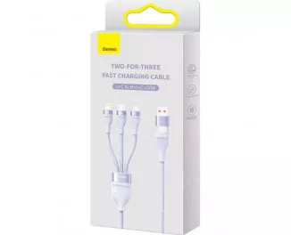 Кабель USB + USB Type-C > USB Type-C + Lightning + microUSB Baseus Flash Series Ⅱ Two-for-three Charging Cable 100W 1.2 m (CASS030103) Purple