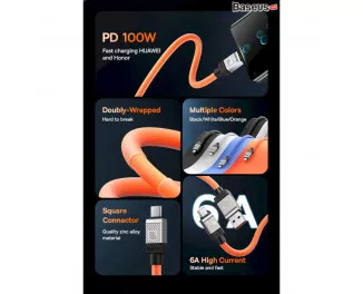 Кабель USB Type-C > USB Baseus CoolPlay Series Fast Charging Cable 100W 2.0m (CAKW000702) White