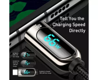 Кабель USB Type-C > USB Baseus Display Fast Charging Data Cable 66W 1.0 m (CASX020001) Black