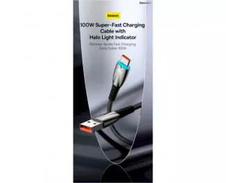 Кабель USB Type-C > USB Baseus Glimmer Series Fast Charging Data Cable 100W 2.0 m (CADH000501) Black