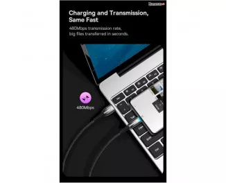 Кабель USB Type-C > USB Baseus Glimmer Series Fast Charging Data Cable 100W 2.0 m (CADH000503) Blue