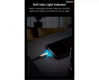 Кабель USB Type-C > USB Baseus Glimmer Series Fast Charging Data Cable 100W 2.0 m (CADH000503) Blue