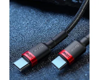 Кабель USB Type-C > USB Type-C  Baseus Cafule Flash Charging PD 2.0 100W 2.0m (CATKLF-AL91) Red/black