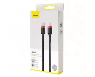 Кабель USB Type-C > USB Type-C  Baseus Cafule Flash Charging PD 2.0 100W 2.0m (CATKLF-AL91) Red/black