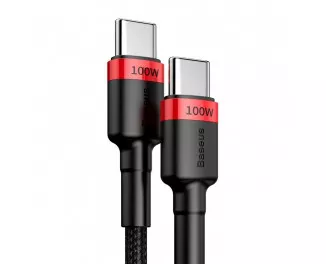 Кабель USB Type-C > USB Type-C  Baseus Cafule Flash Charging PD 2.0 100W 2.0m (CATKLF-AL91) Red/black