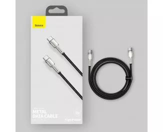 Кабель USB Type-C > USB Type-C Baseus Cafule Metal Data Cable 100W 2.0m (CATJK-D01) Black