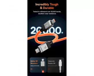 Кабель USB Type-C > USB Type-C Baseus CoolPlay Series Fast Charging Cable 100W 1.0m (CAKW000207) Orange