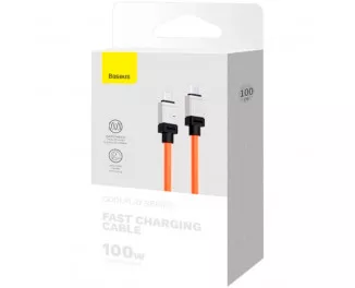 Кабель USB Type-C > USB Type-C Baseus CoolPlay Series Fast Charging Cable 100W 1.0m (CAKW000207) Orange