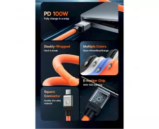 Кабель USB Type-C > USB Type-C Baseus CoolPlay Series Fast Charging Cable 100W 1.0m (CAKW000207) Orange