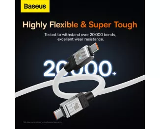 Кабель USB Type-C > USB Type-C Baseus CoolPlay Series Fast Charging Cable 100W 2.0m (CAKW000302) White