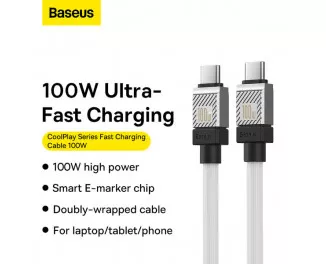 Кабель USB Type-C > USB Type-C Baseus CoolPlay Series Fast Charging Cable 100W 2.0m (CAKW000302) White