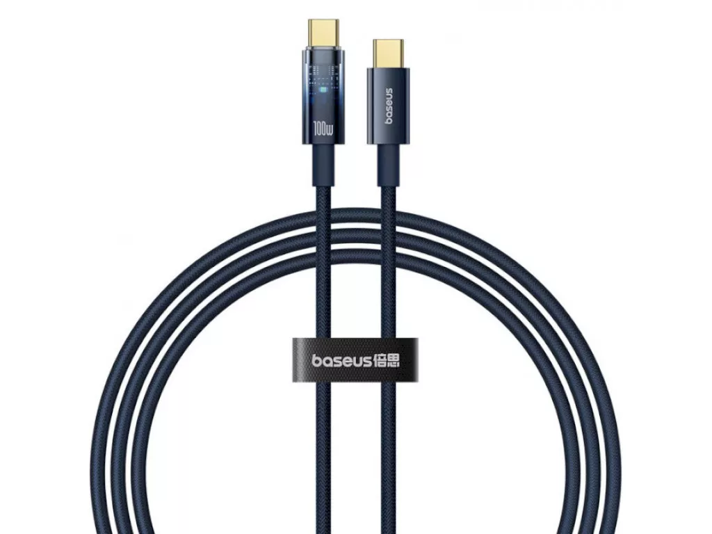 Кабель USB Type-C > USB Type-C Baseus Explorer Charging Cable 100W with Auto Shutdown 1.0 m (P10319704321-00) Deepsea Blue