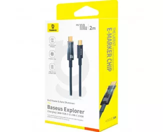 Кабель USB Type-C > USB Type-C Baseus Explorer Charging Cable 100W with Auto Shutdown 2.0 m (P10319704321-01) Deepsea Blue