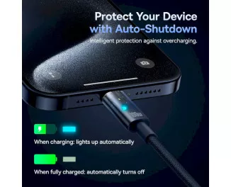 Кабель USB Type-C > USB Type-C Baseus Explorer Charging Cable 100W with Auto Shutdown 2.0 m (P10319704321-01) Deepsea Blue