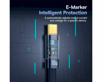 Кабель USB Type-C > USB Type-C Baseus Explorer Charging Cable 100W with Auto Shutdown 2.0 m (P10319704321-01) Deepsea Blue