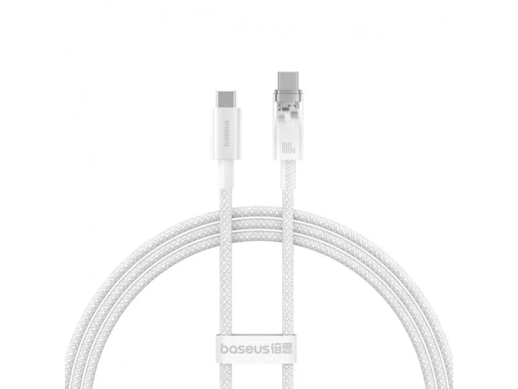 Кабель USB Type-C > USB Type-C Baseus Explorer Series Fast Charging Cable with Smart Temperature Control 100W 1.0 m (P10319703221-00) Stellar White