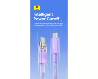 Кабель USB Type-C > USB Type-C Baseus Explorer Series Fast Charging Cable with Smart Temperature Control 100W 1.0 m (P10319703411-00) Baby Pink