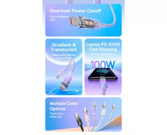 Кабель USB Type-C > USB Type-C Baseus Explorer Series Fast Charging Cable with Smart Temperature Control 100W 1.0 m (P10319703411-00) Baby Pink