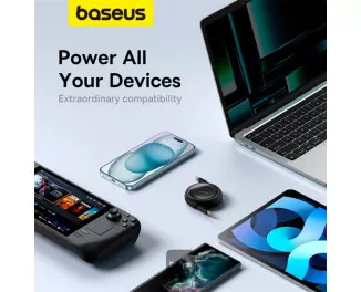 Кабель USB Type-C > USB Type-C Baseus Free2Draw Mini Retractable Charging Cable 100W 1.0 m (P10364500111-00) Cluster Black
