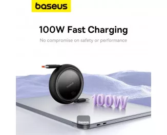 Кабель USB Type-C > USB Type-C Baseus Free2Draw Mini Retractable Charging Cable 100W 1.0 m (P10364500111-00) Cluster Black