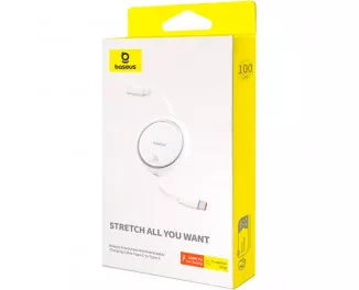 Кабель USB Type-C > USB Type-C Baseus Free2Draw Mini Retractable Charging Cable 100W 1.0 m (P10364500211-00) Moon White