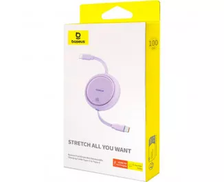 Кабель USB Type-C > USB Type-C Baseus Free2Draw Mini Retractable Charging Cable 100W 1.0 m (P10364500511-00) Nebula Purple