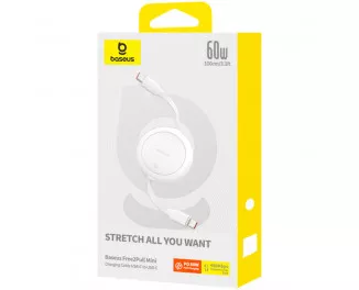 Кабель USB Type-C > USB Type-C Baseus Free2Pull Mini Charging Cable 60W 1.0 m (P10364500211-01) Moon White