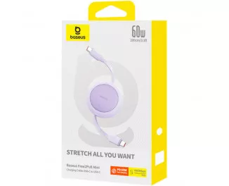 Кабель USB Type-C > USB Type-C Baseus Free2Pull Mini Charging Cable 60W 1.0 m (P10364500511-01) Nebula Purple