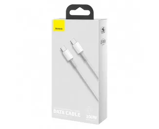 Кабель USB Type-C > USB Type-C  Baseus High Density Braided Fast Charging Data Cable 100W 2.0m (CATGD-A02) White