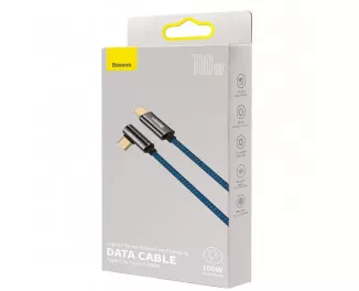 Кабель USB Type-C > USB Type-C  Baseus Legend Series Elbow Fast Charging Data Cable 5A 100W 1.0m (CACS000603) Blue