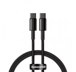 Кабель USB Type-C > USB Type-C  Baseus Tungsten Gold Fast Charging Data Cable 100W 1.0m (CATWJ-01) Black