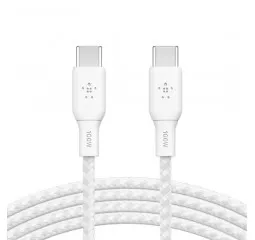 Кабель USB Type-C > USB Type-C  Belkin Braided 2,0m 100W (CAB014BT2MWH) White