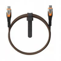 Кабель USB Type-C > USB Type-C UAG 0.75м 240Вт Type-C Rugged Double Braided Nylon Black/Orange (9B4415114097)