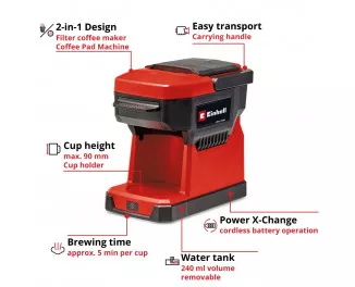 Крапельна кавоварка Einhell TE-CF 18 Li-Solo (4609990)