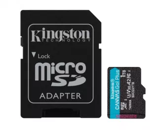 Карта пам'яті microSD 1 TB Kingston Canvas Go! Plus U3 A2 + SD адаптер (SDCG3/1TB)