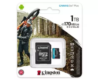 Карта пам'яті microSD 1 TB Kingston Canvas Go! Plus U3 A2 + SD адаптер (SDCG3/1TB)