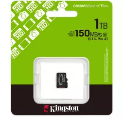 Карта памяти microSD 1 TB Kingston Canvas Select Plus Gen3 C10 UHS-1 U3 A1 V30 (SDCS3/1TBSP)