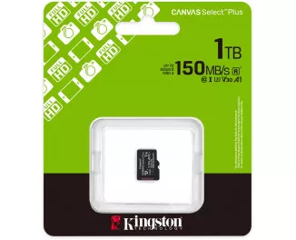Карта памяти microSD 1 TB Kingston Canvas Select Plus Gen3 C10 UHS-1 U3 A1 V30 (SDCS3/1TBSP)
