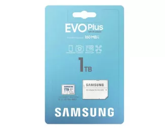 Карта памяти microSD 1 TB Samsung EVO Plus Class 10 UHS-I U3 + SD адаптер (MB-MC1T0SA)
