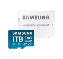 Карта пам'яті microSD 1 TB Samsung EVO Select UHS-I U3 V30 A2 + SD адаптер (MB-ME1T0SA)