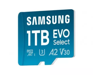 Карта пам'яті microSD 1 TB Samsung EVO Select UHS-I U3 V30 A2 + SD адаптер (MB-ME1T0SA)