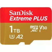 Карта памяти microSD 1 TB SanDisk Extreme Plus UHS-I Class10 V30 + SD адаптер (SDSQXBD-1T00-AN6MA)