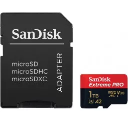 Карта памяти microSD 1 TB SanDisk Extreme PRO + SD адаптер (SDSQXCD-1T00-GN6MA) 