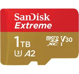 Карта памяти microSD 1 TB SanDisk Extreme RescuePRO Deluxe + SD адаптер (SDSQXAV-1T00-GN6MA)