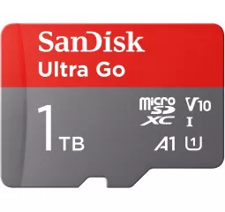 Карта памяти microSD 1 TB SanDisk Ultra Go UHS-1 A1 class 10 + SD адаптер (SDSQUVC-1T00-GZ6MA)