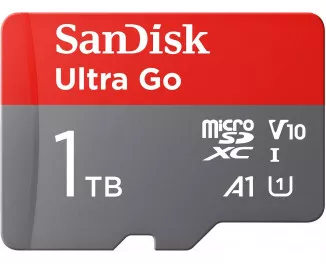 Карта памяти microSD 1 TB SanDisk Ultra Go UHS-1 A1 class 10 + SD адаптер (SDSQUVC-1T00-GZ6MA)